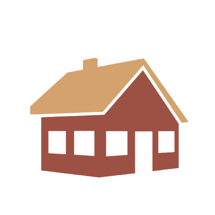 Simple Red House Graphic PNG image