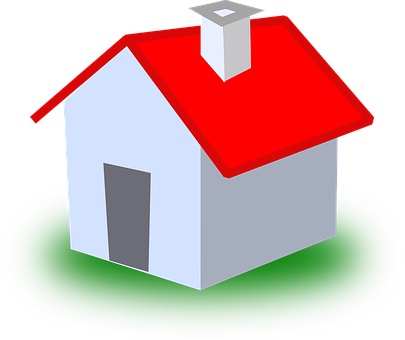 Simple Red Roof House Vector PNG image