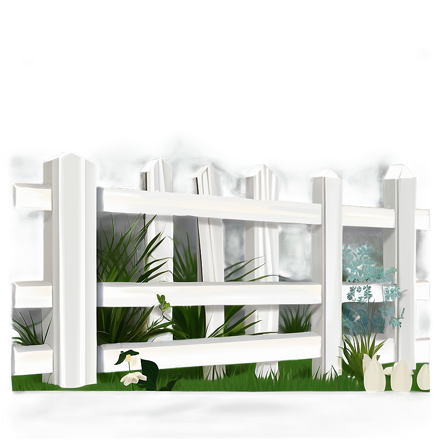 Simple White Fence For Garden Png Lsi PNG image