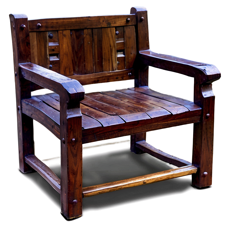 Simple Wooden Armchair Png Van PNG image