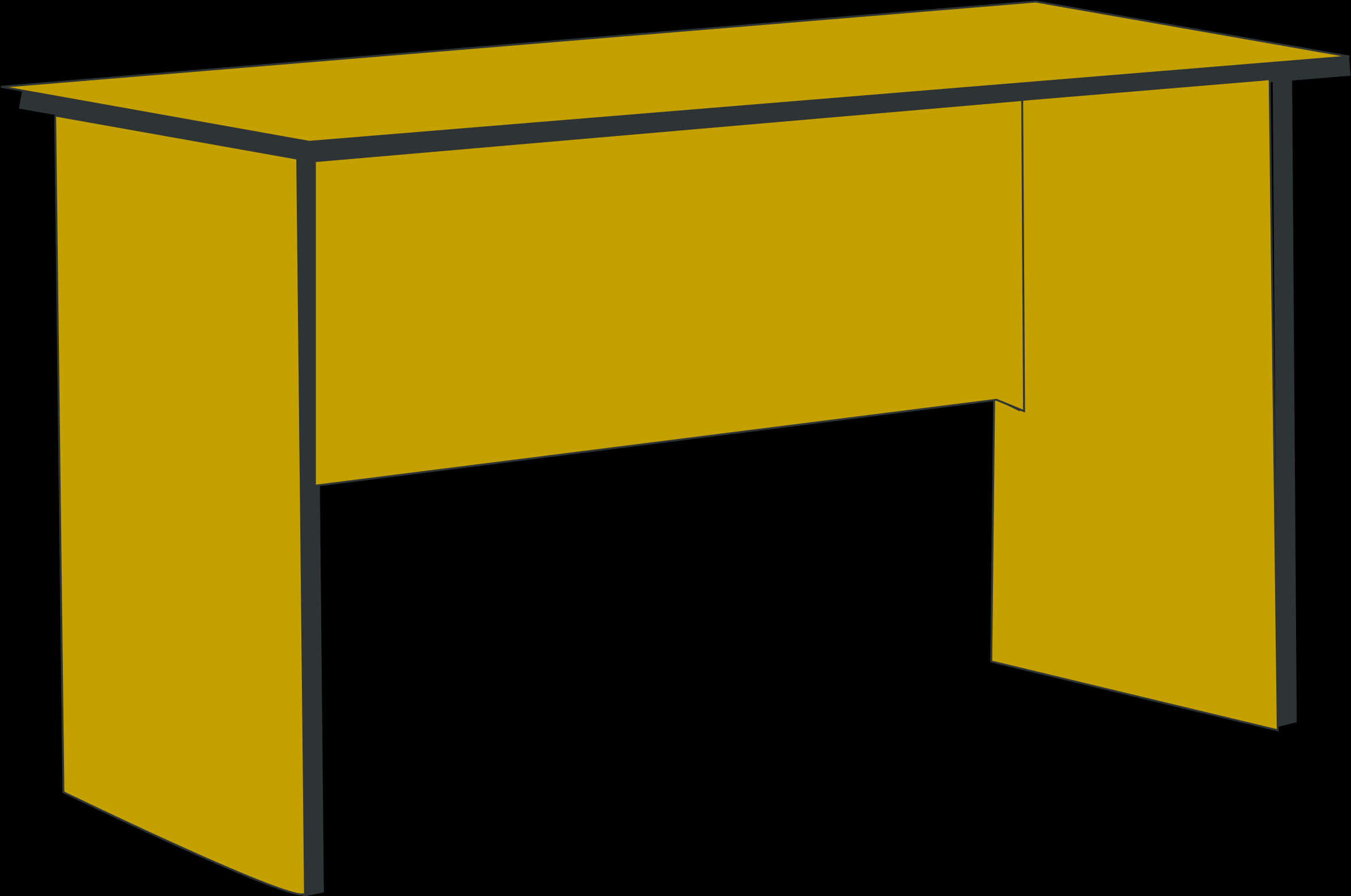 Simple Yellow Office Desk PNG image