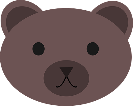 Simplified Bear Face Graphic PNG image