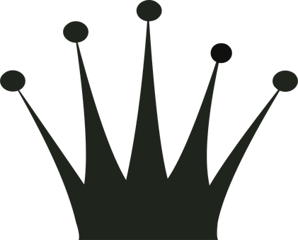 Simplified Black Crown Graphic PNG image