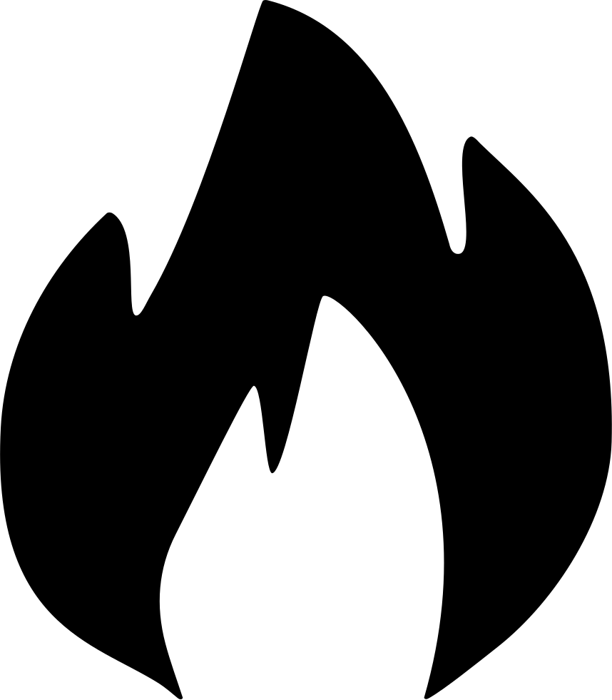 Simplified Black Fire Icon PNG image