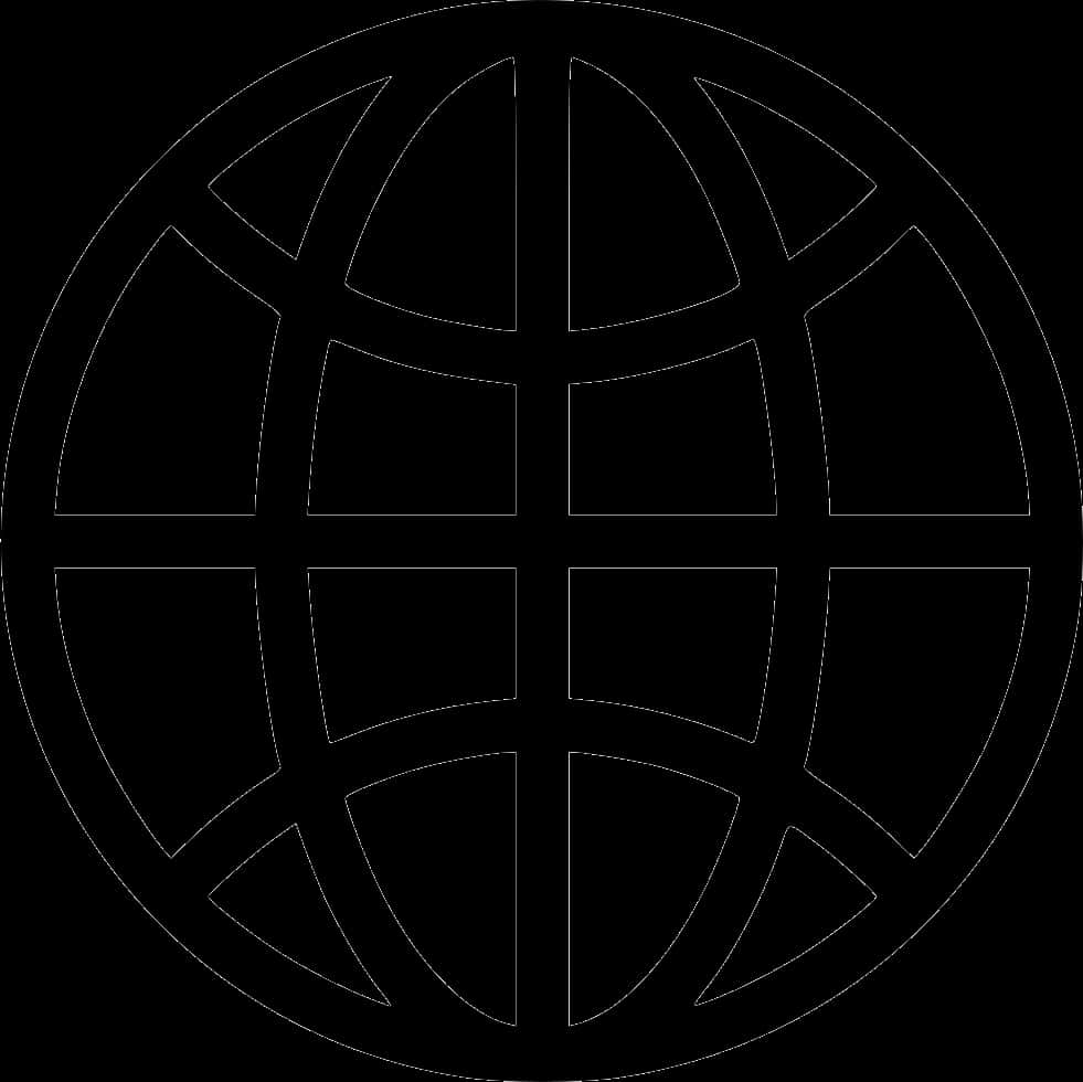 Simplified Black Globe Icon PNG image