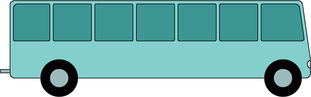 Simplified Blue Bus Graphic PNG image