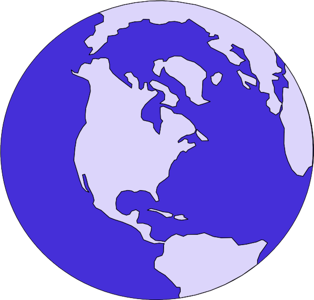 Simplified Blue Globe Vector PNG image