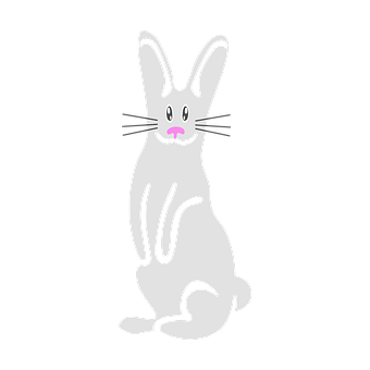 Simplified Cartoon Bunny Graphic PNG image