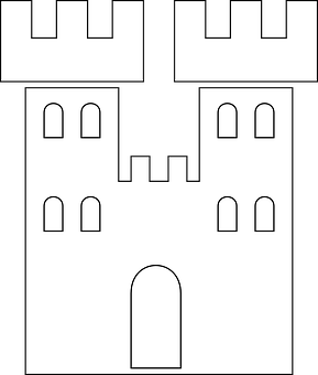 Simplified Castle Drawing PNG image