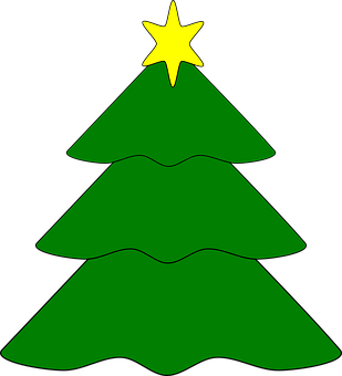 Simplified Christmas Tree Graphic PNG image