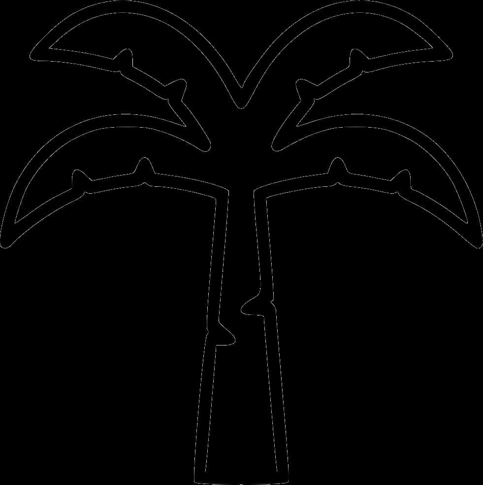 Simplified Coconut Tree Outline PNG image