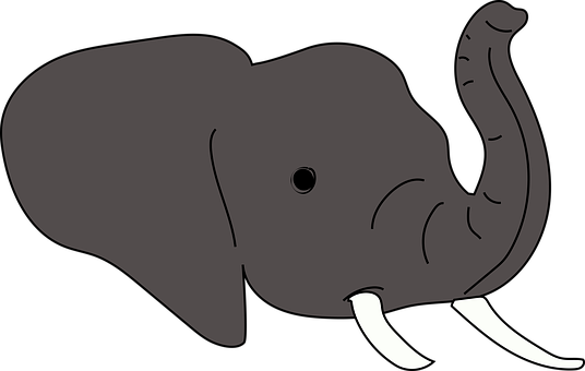 Simplified Elephant Illustration PNG image