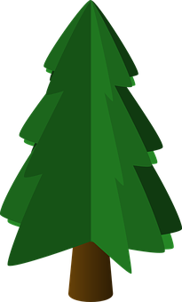 Simplified Evergreen Tree Graphic PNG image