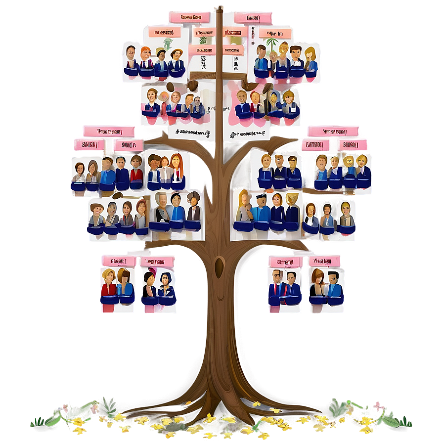 Simplified Family Reunion Tree Chart Png Aub PNG image