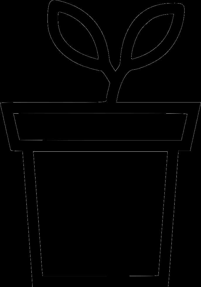 Simplified Flower Pot Outline PNG image