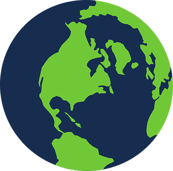 Simplified Globe North America Centric PNG image