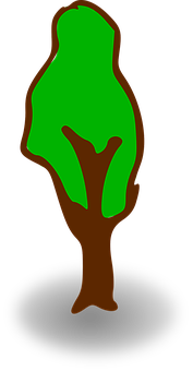 Simplified Green Tree Illustration PNG image