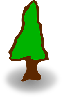 Simplified Green Tree Illustration PNG image