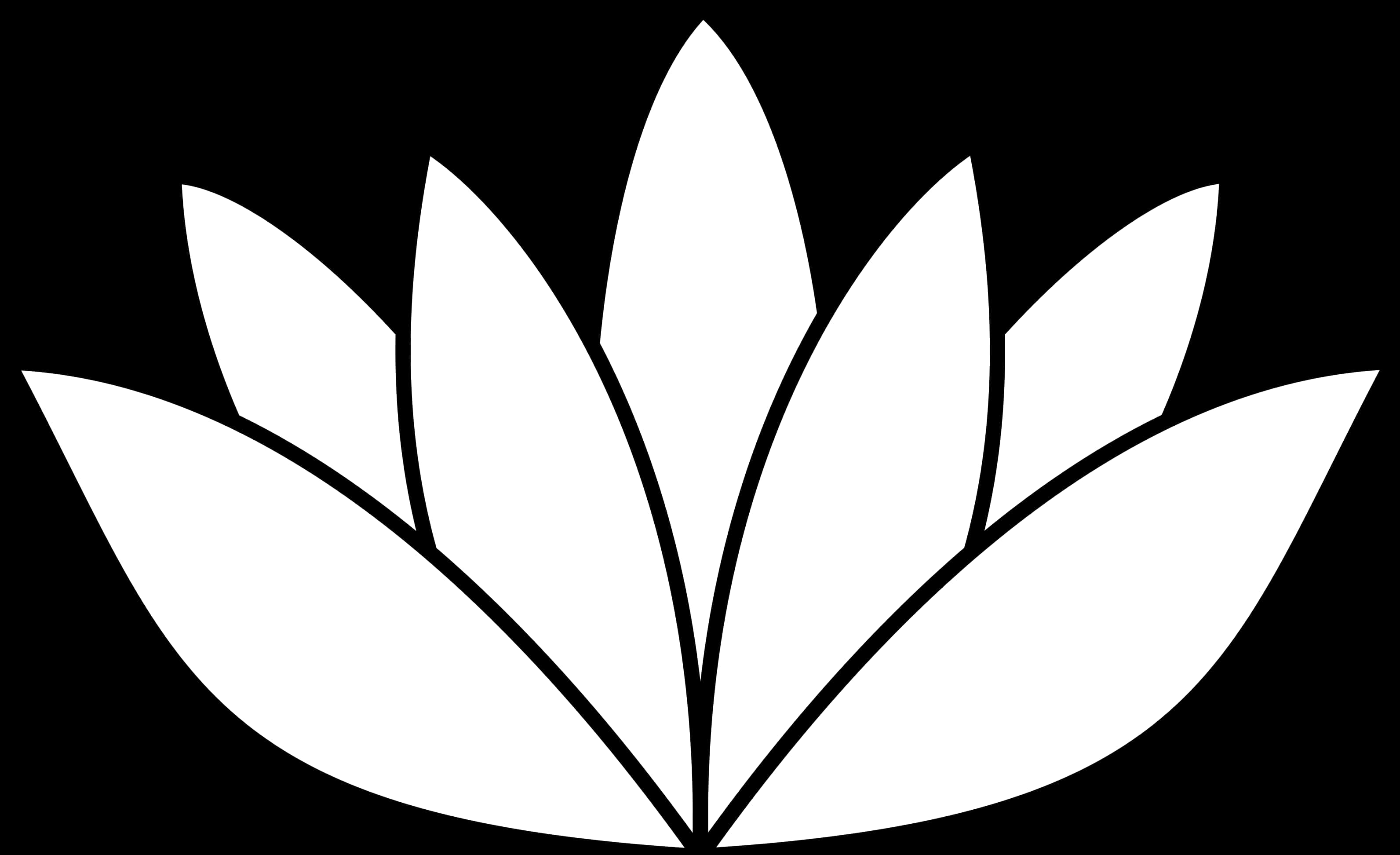 Simplified Lotus Icon Black Background PNG image