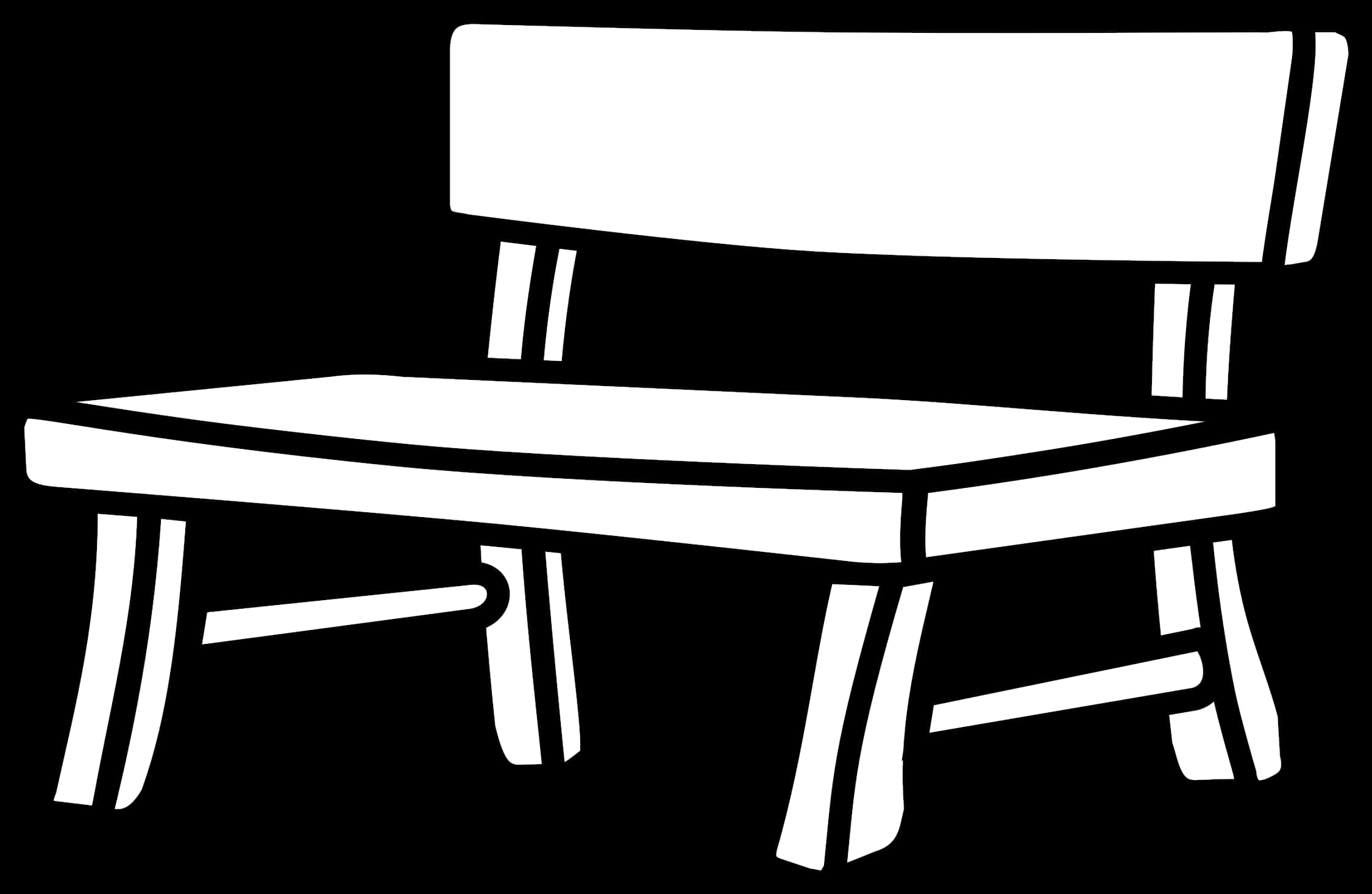 Simplified Park Bench Graphic PNG image