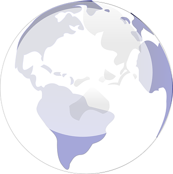 Simplified Stylized Globe Graphic PNG image