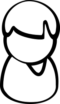 Simplified User Icon Blackand White PNG image