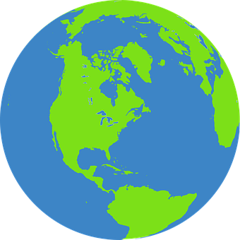 Simplified Vector Globe North America PNG image