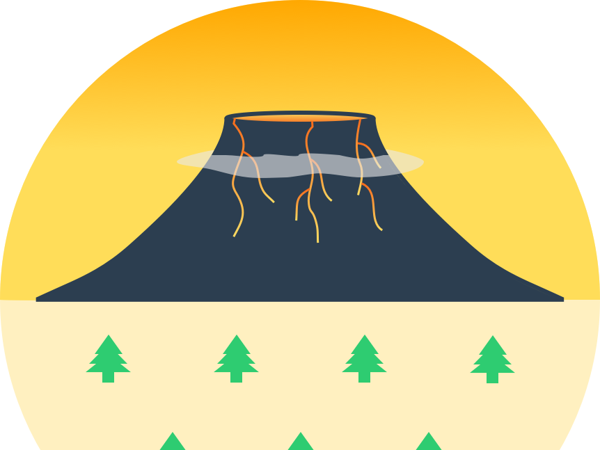 Simplified Volcano Illustration PNG image