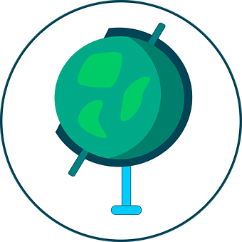 Simplified World Globe Icon PNG image
