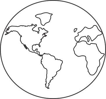 Simplified World Map Outline PNG image