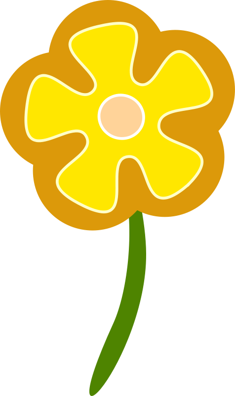 Simplified Yellow Flower Illustration PNG image