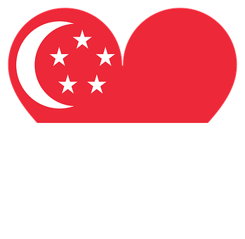 Singapore Flag Heart Shape PNG image