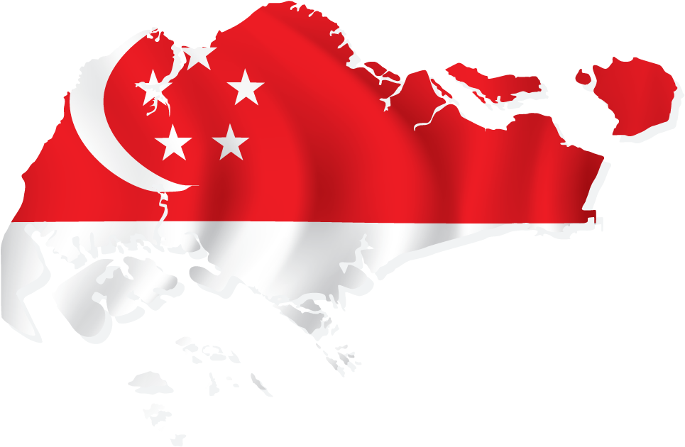 Singapore Flag Map Graphic PNG image
