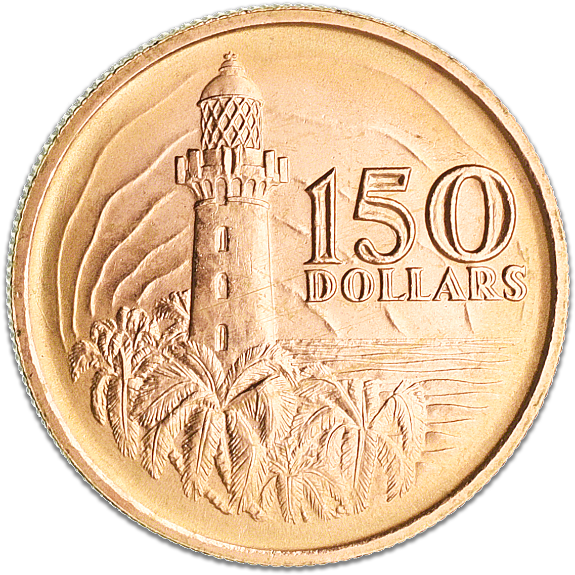 Singapore150 Dollar Gold Coin Lighthouse PNG image