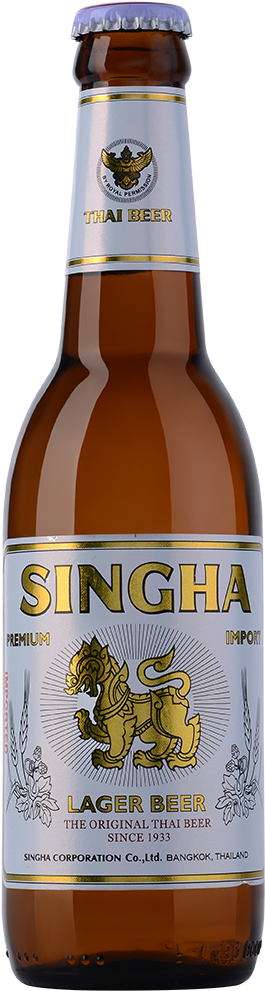 Singha Thai Lager Beer Bottle PNG image