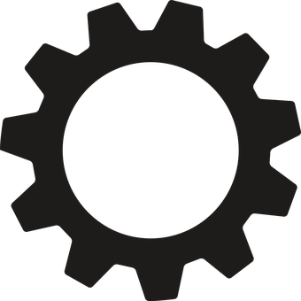 Single Black Gear Icon PNG image