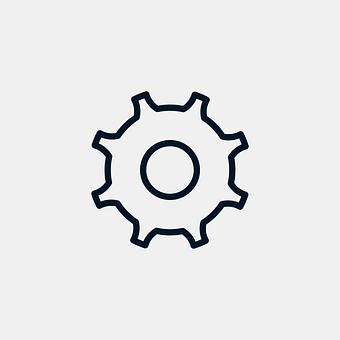 Single Gear Icon Graphic PNG image