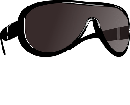 Single Lens Sunglasses Black Background PNG image