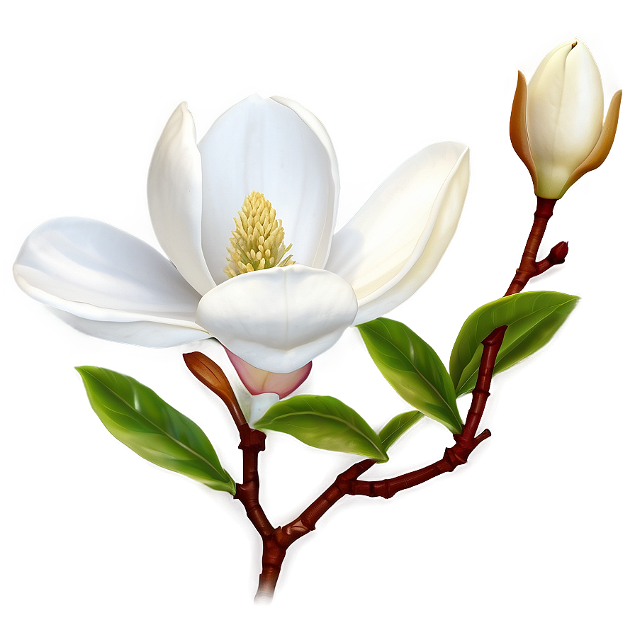 Single Magnolia Flower Png Ejf38 PNG image