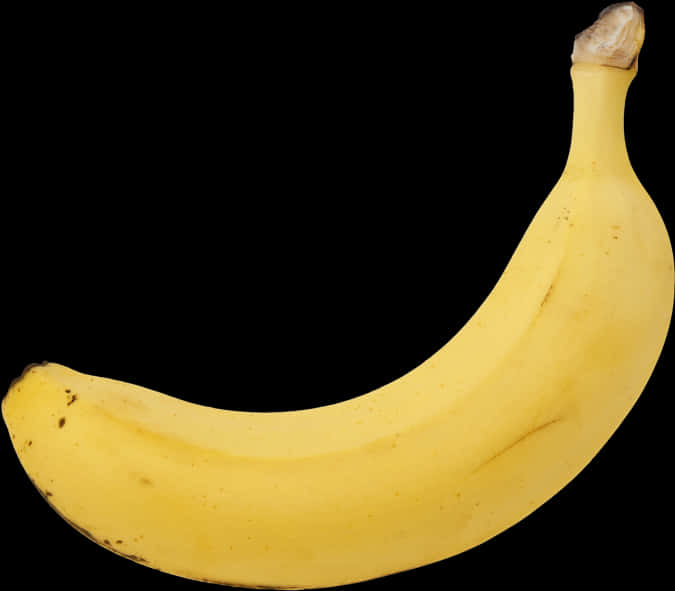 Single Ripe Banana Black Background PNG image