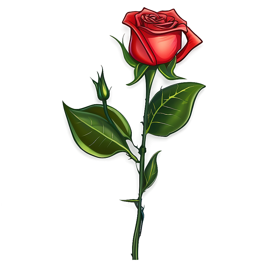 Single Rose Stem Png 05042024 PNG image