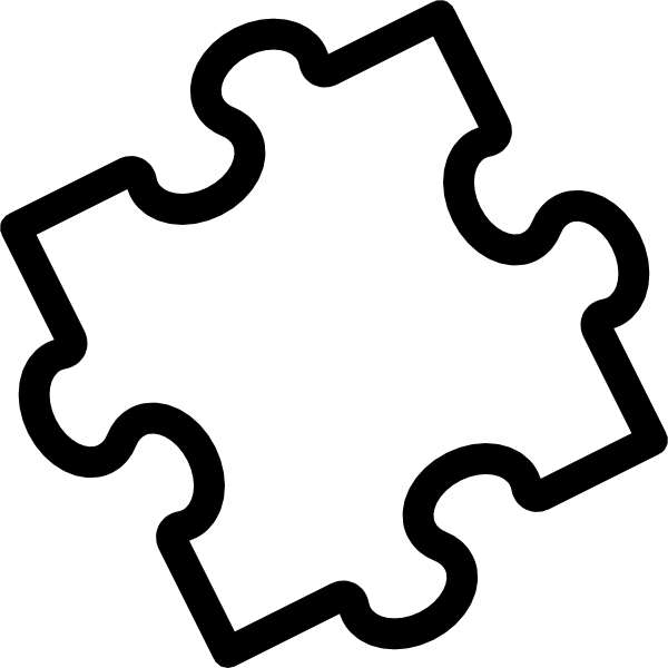 Single White Puzzle Piece PNG image