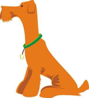 Sitting Orange Dog Cartoon PNG image