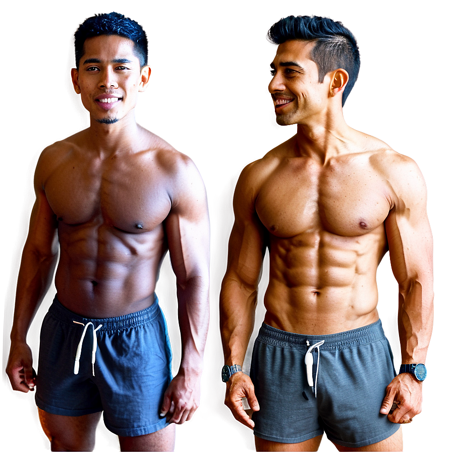 Six Pack Transformation Journey Png Flf PNG image