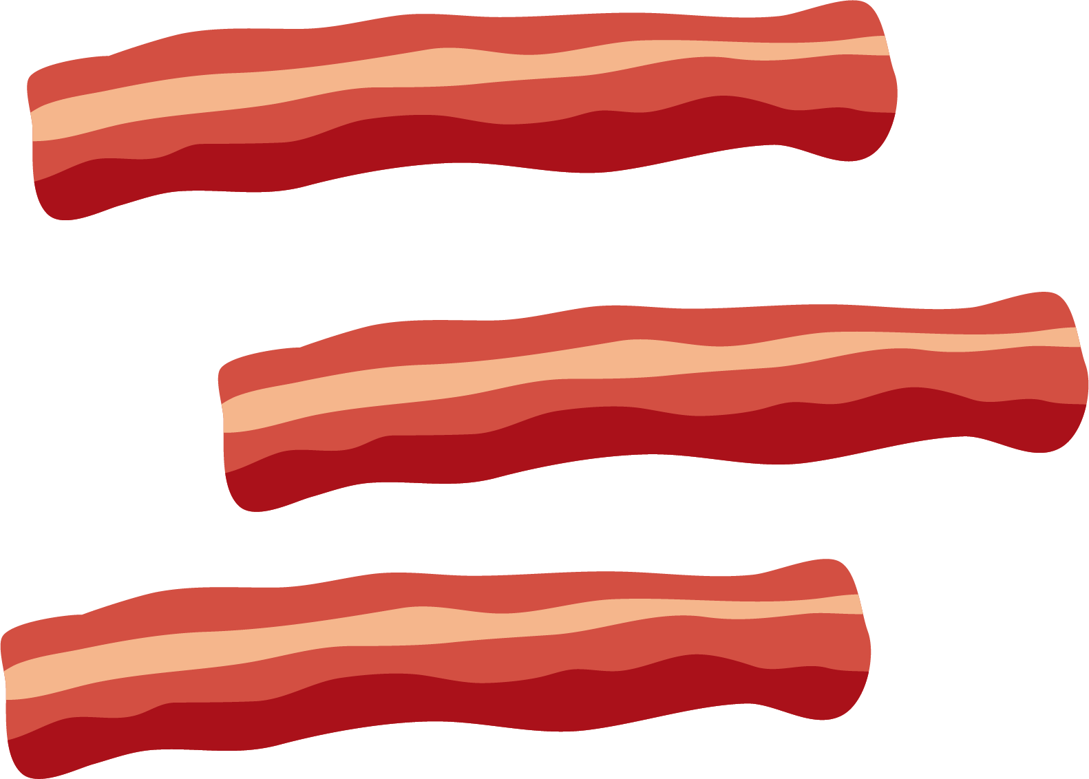 Sizzling Bacon Strips Illustration PNG image