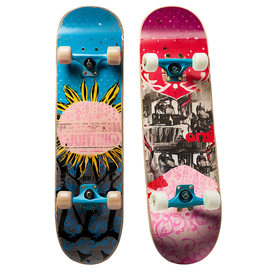 Skateboard Deck Collage Art Png 06282024 PNG image