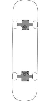 Skateboard Truckand Wheels Silhouette PNG image