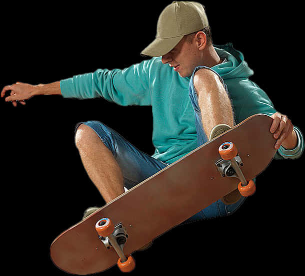 Skateboarderin Action Pose PNG image