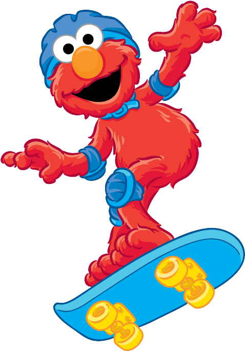 Skateboarding Red Muppet Character PNG image