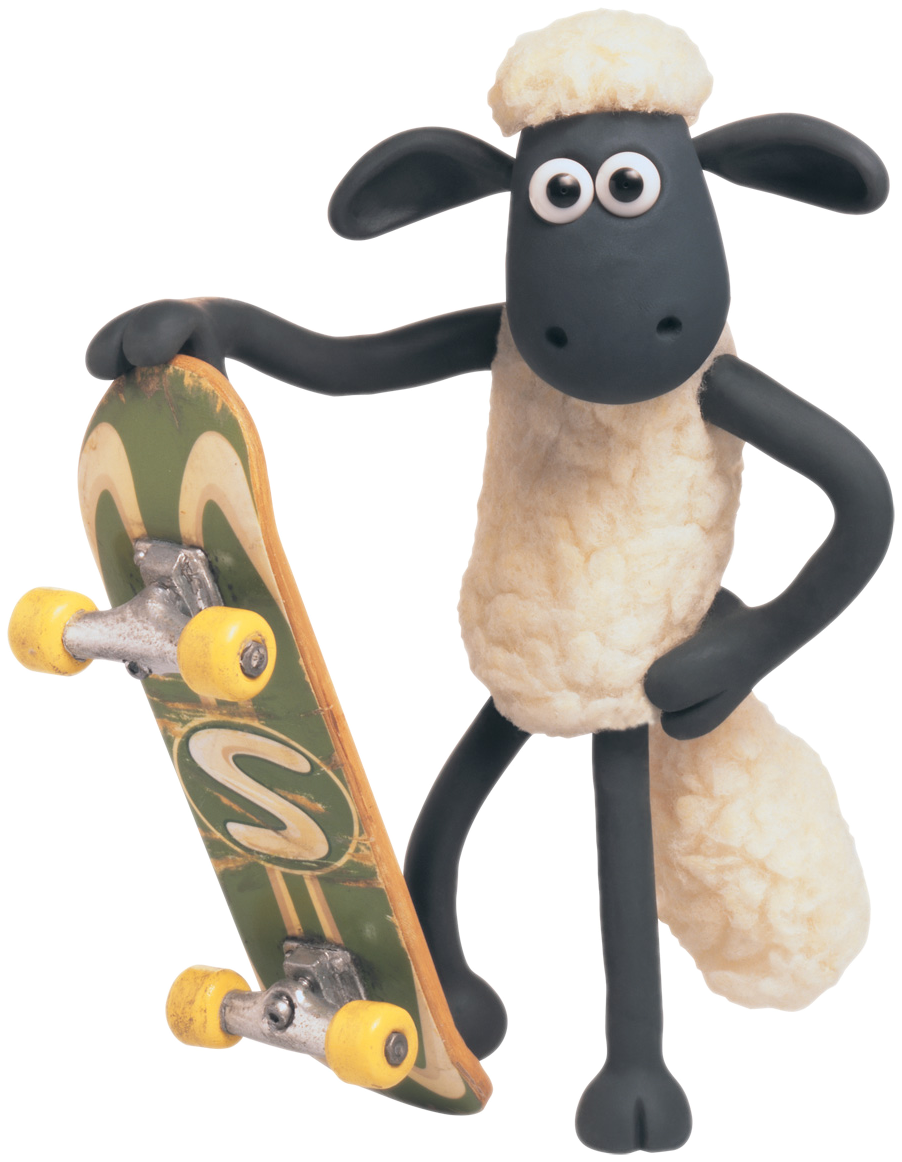 Skateboarding Sheep Cartoon Character PNG image